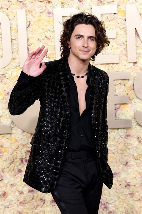 Timothée Chalamet Rocks Celine Homme at Golden 